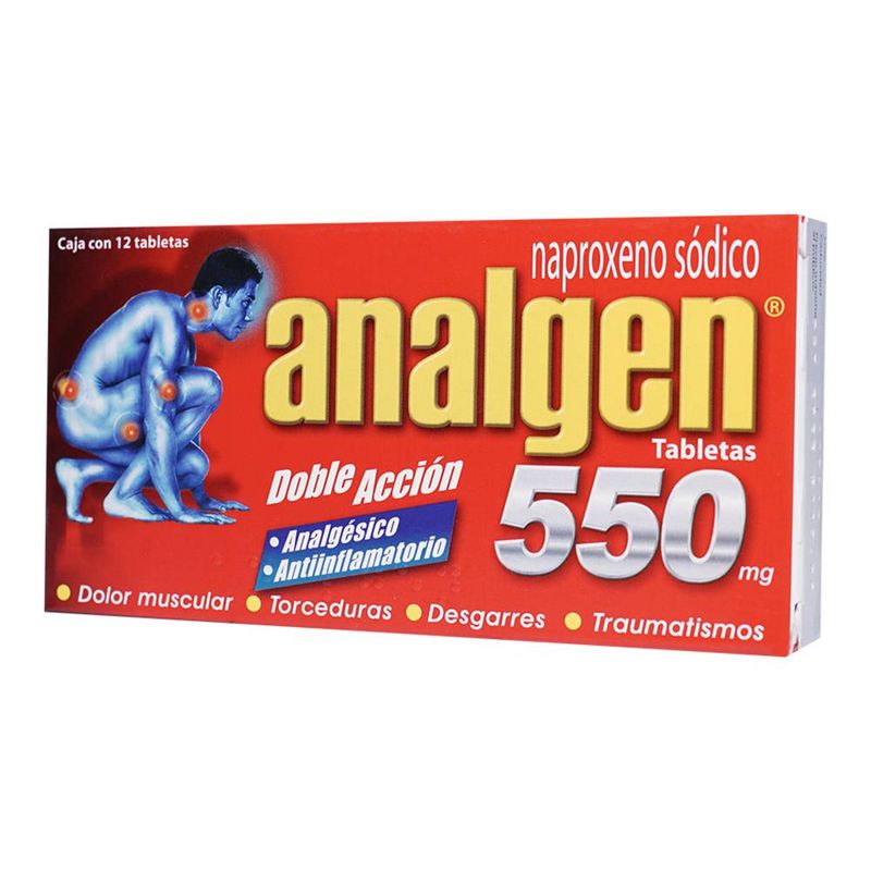 Analgen 550 mg (naproxeno sódico) — caja c/12 tabletas