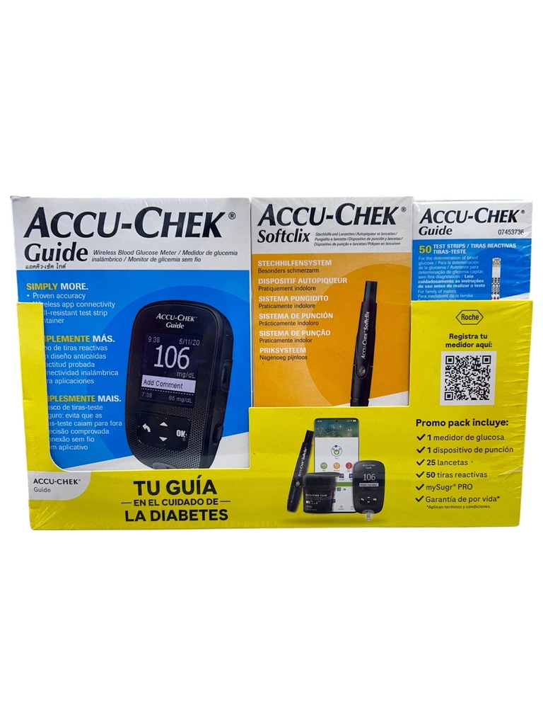 [FL10211440001] Glucometro Accu-Check Guide Softclix Kit Y 50 Tiras