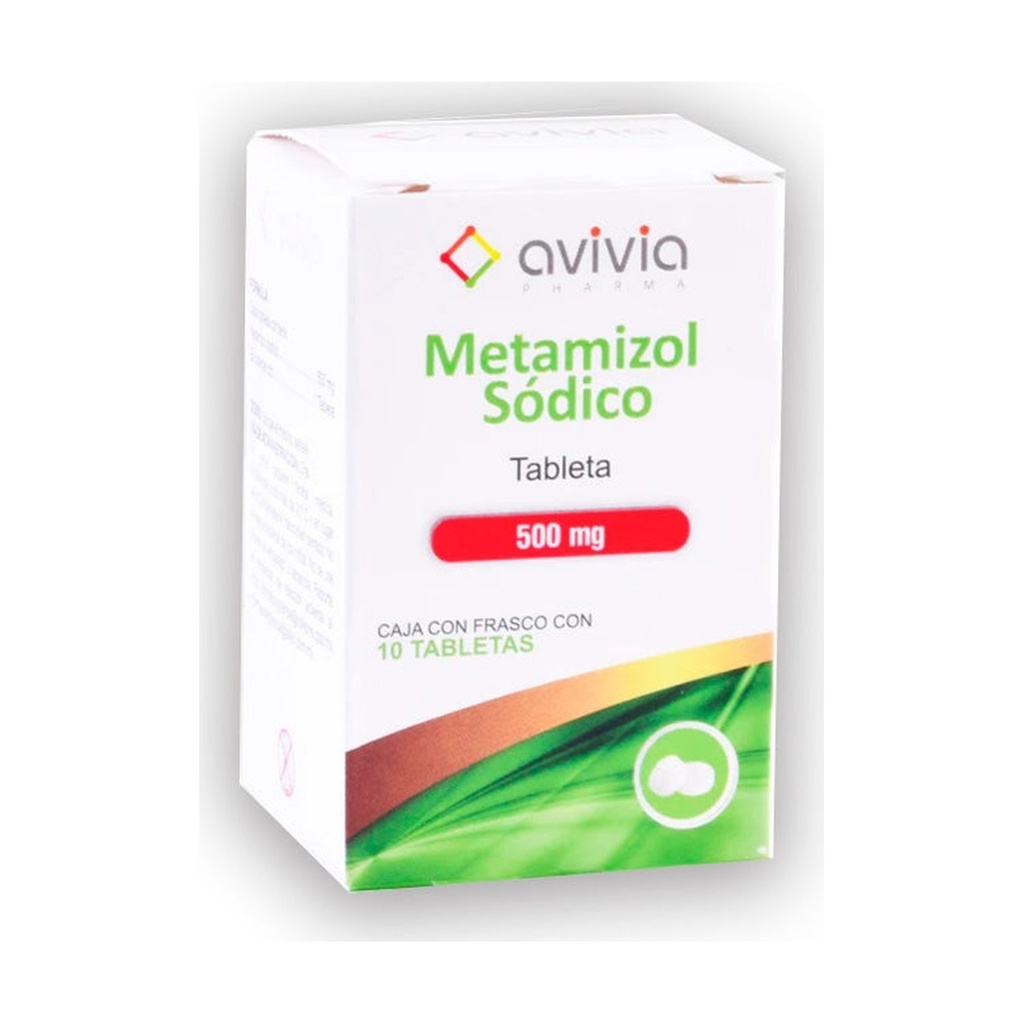 Metamizol sódico 500 mg Avivia — caja c/10 tabletas