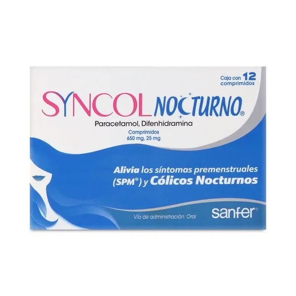Syncol Nocturno 650 mg-25 mg 12 Comprimidos