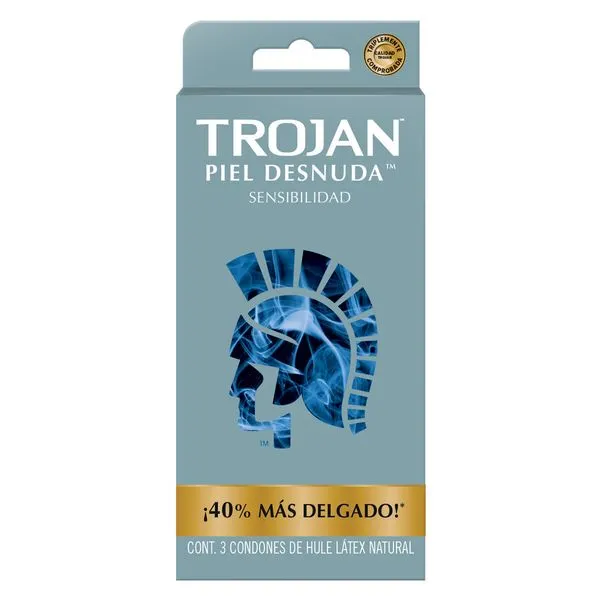 Preservativo Trojan Piel Desnuda con 3