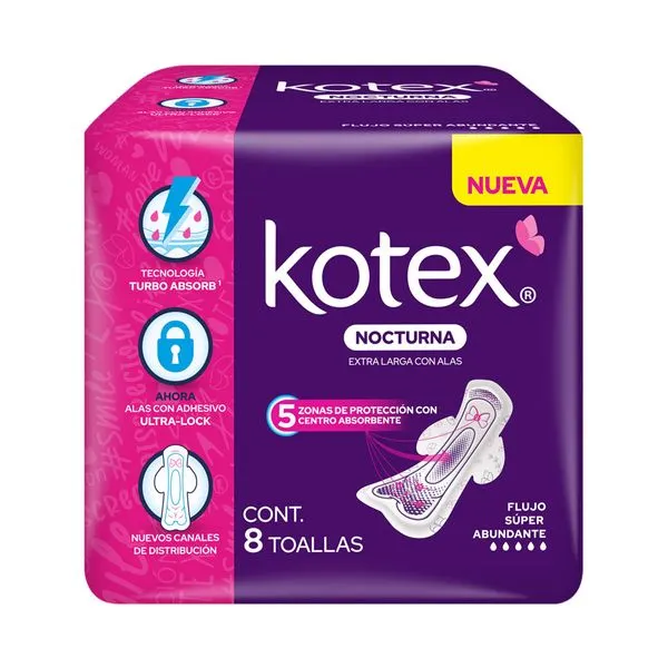 Toalla Sanitaria Kotex Noc Prot Avan con 8