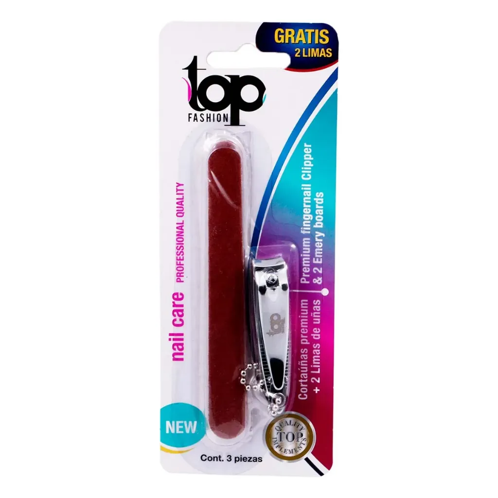 Top Fashion 1 Cortauñas Premium+2 Limas P/Uñas