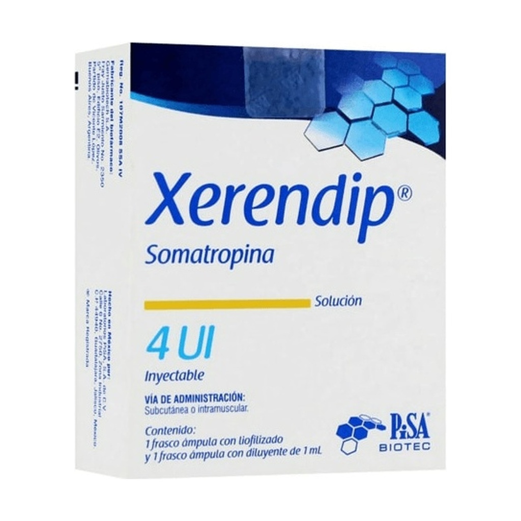 XERENDIP Somatropina 4 UI Solución Inyectable