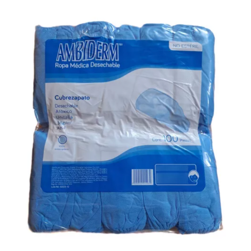 Cubrezapato Desechable No Esteril Unitalla Azul 100 Pzs Ambiderm