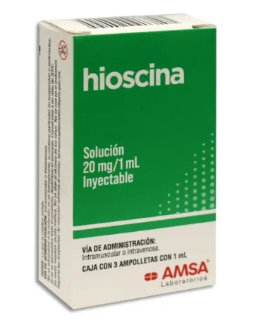HIOSCINA 20 MG/1 ML CAJA C/3 AMPOLLETAS