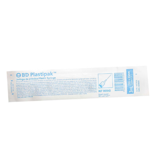 Jeringa BD Plastipak 3ml Azul (23G X 25mm)