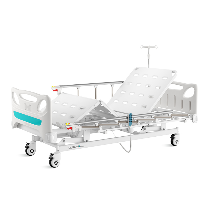 Cama hospitalaria eléctrica 3 funciones Turquesa + colchón