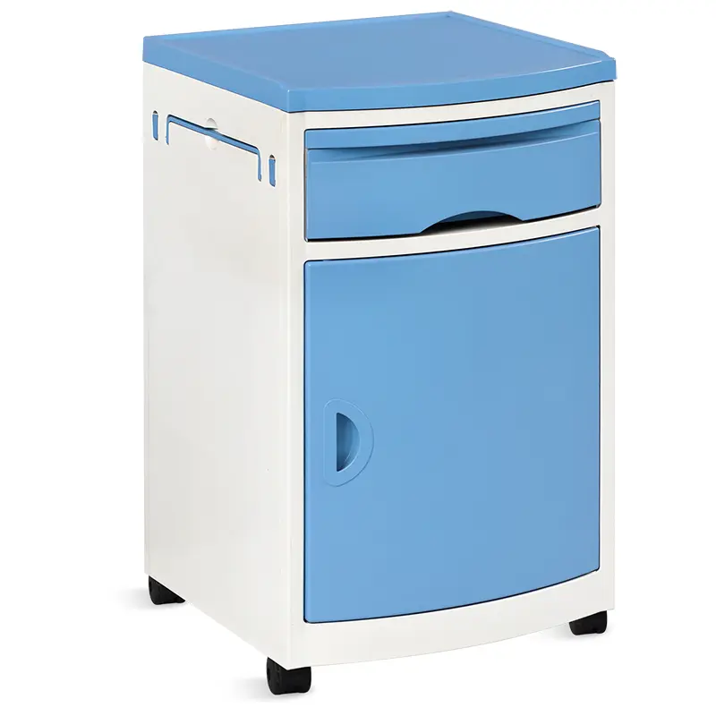 [MC002-W] Buro clínico ABS azul con ruedas premium