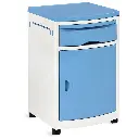 Buro clínico ABS azul con ruedas premium