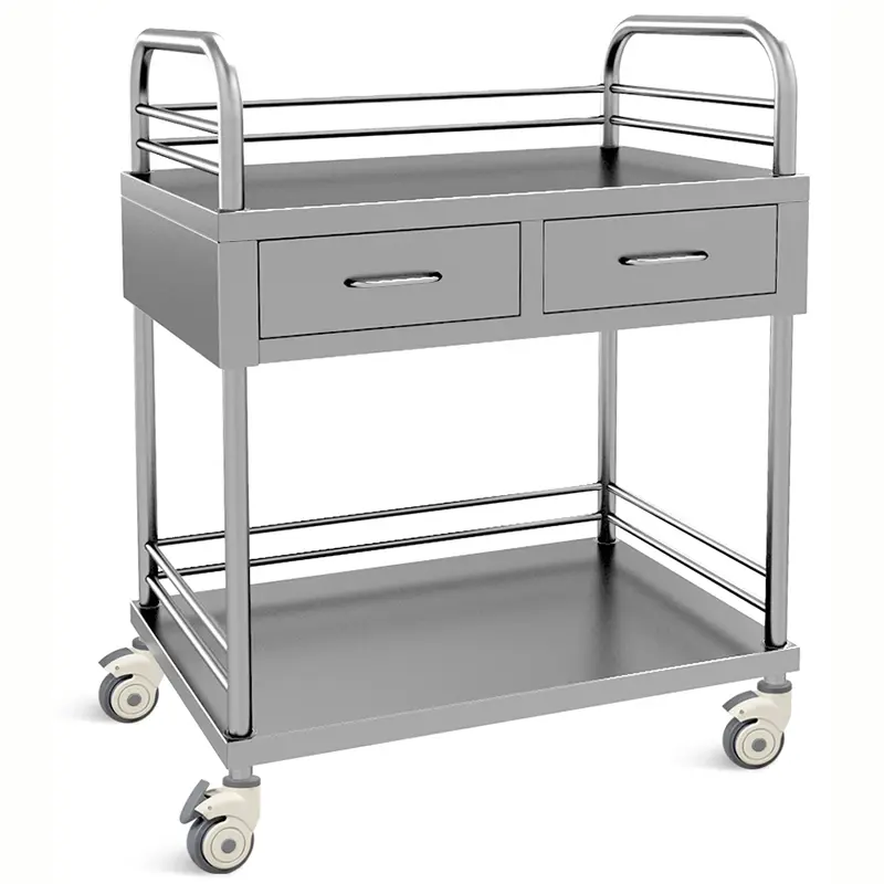 [MCH006-1] Mesa pasteur dos cajones acero inoxidable