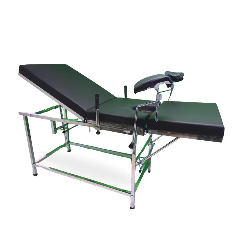 Mesa de exploración ginecológica con pierneras tubular