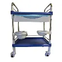 Carro de curaciones ABS con cubeta y palangana