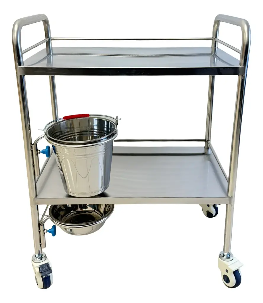 Carro de curaciones con cubeta y palangana Eco