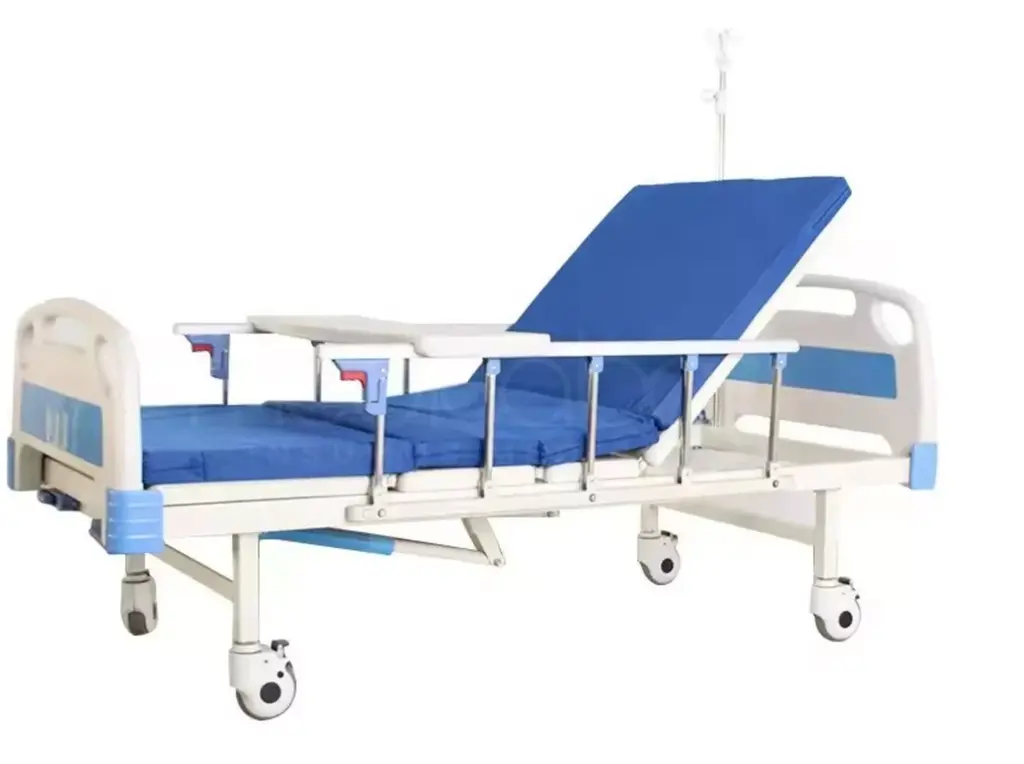 Cama de hospital manual de 2 manivelas + colchón