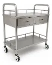 Mesa pasteur de dos cajones de acero