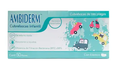 Cubrebocas de 3 Pliegos Infantil con elástico C/50