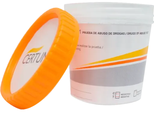 Frasco Simple Cup 5 parámetros AMP/MET/COC/THC/PCP - Certum c/25