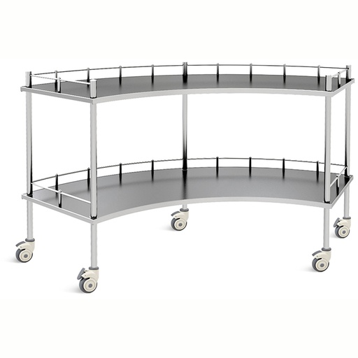 [MCH005] Mesa de riñón doble de acero inoxidable