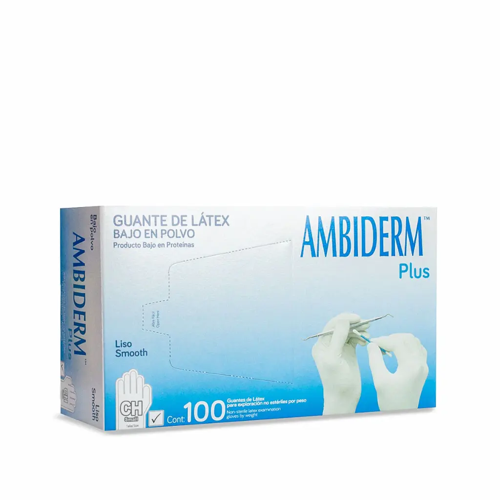 GUANTE PLUS LISO LÁTEX NO ESTÉRIL C/100