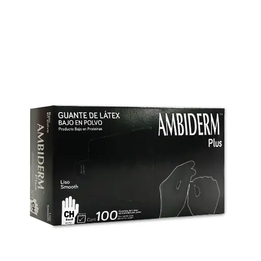 Guante Plus Liso Negro Látex No Estéril C/100